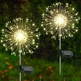 thumbnail image 1 of Solar Garden Lights Outdoor, 2 Pack 120 LED Twinkling Firework Lights Decorative with 2 Modes, Outdoor Waterproof Solar Starburst Light for Outside Yard Pathway Garden Decor, Warm White, 1 of 6