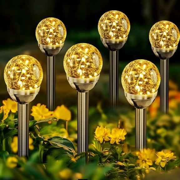 Solar Garden Lights Outdoor, 3 Pack Multi-Color Changing&White 2 Modes Solar Powered Glass Ball Garden Lights Waterproof for Patio Decoration