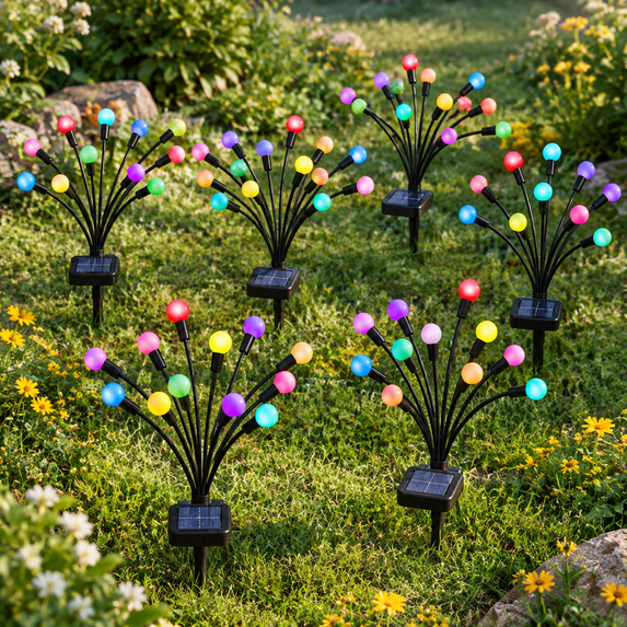 Fire Fly Packing Solar Garden Lights Outdoor 6 Pack 48 Led Firefly Waterproof Sway By ...