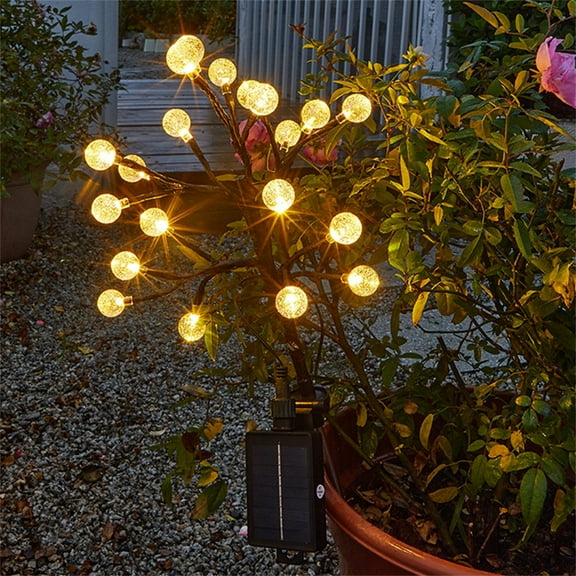 Solar Garden Lights Outdoor, New Upgraded Solar Stake Lights, Warm White Globe Tree Branch Lights, Firefly Path Lights 20 LED for Patio Yard Decoration Christmas