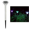 thumbnail image 1 of Solar Garden Lights Outdoor​ Silver Metal Pole Diamond LED Top Solar-Powered Spike Base Ground Insert Garden Walkway Landscape Pathway Lighting, 1 of 3
