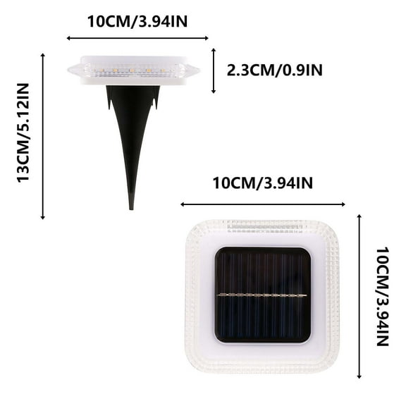 Solar Garden Lights Outdoor | Solar Powered LED Landscape Lighting for Yard, Lawn, and Pathway | Waterproof Square Buried Light with Auto On/Off | Decorative Ground Lighting for Garden, Villa, Patio