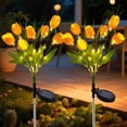 thumbnail image 1 of Rirool Solar Garden Lights Outdoor, 2 Pack Solar Tulip Lights with 14 Flowers, IP65 Waterproof LED Stake Light for Yard, Pathway, Patio, Landscape (Yellow), 1 of 8