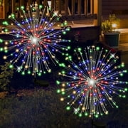 Solar Garden Stake Lights Firework, Outdoor Solar Lights With DIY Bendable Copper Wire, 2PCS Yard Decrations Waterproof for Outdoor Decor, Garden Decor, Outside Patio Decor, Chiristmas Decor