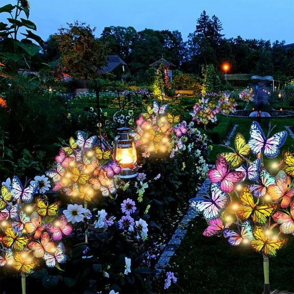 Solar Garden Lights Outdoor Waterproof Decorative Solar Lights Outdoor Butterfly Flower Garden Decoration Yard Patio Lawn Outdoor,Gifts for Mother's Day Mom Women Girl