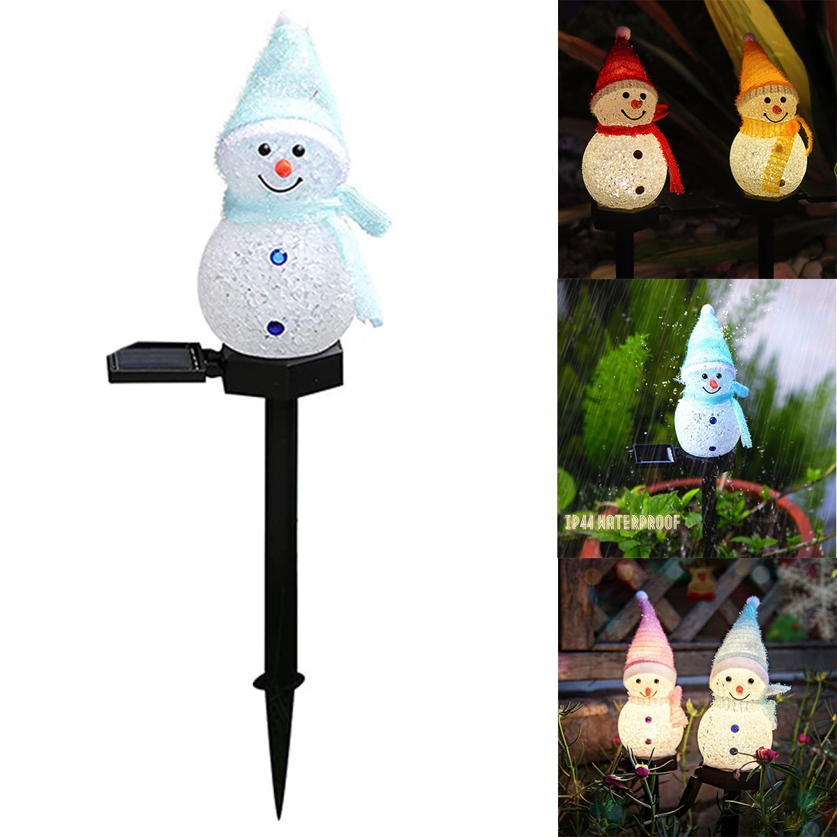 Solar Garden Lights Snowman Christmas Decoration Waterproof Solar Led