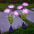 thumbnail image 1 of Solar Garden Lights, Solar Flowers Lights with Glowing Flowers & Stems, Garden Decoration Solar Lights Outdoor Waterproof, Solar Landscape Lights for Patio Yard Decor, Gift for Woman (2Pack Purple), 1 of 6