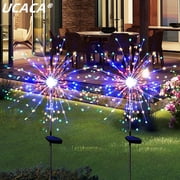 Solar Garden Lights Solar Lights Outdoor Waterproof 2 Pack Solar Powered Firework Stake Lights 120 LED Sparklers Solar Outside Lights for Yard Pathway Flowerbed Decor Colorful
