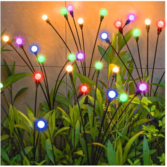 Solar Garden Lights, Starburst Swaying Light - Swaying When Wind Blows, Solar Lights Outdoor Decorative, Color Changing RGB Light for Yard Patio Pathway Decoration