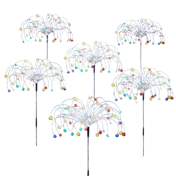 Solar Garden Lights, Waterproof Outdoor Starburst Firework Stake Lights, DIY Copper Wire Flower Lights with 90 LEDs for Backyard Patio Pathway Walkway Landscape Decorative Lighting, B