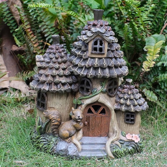 Zayton Solar Garden LED Light 10.24 in Garden Light Squirrel Garden Statues, Waterproof