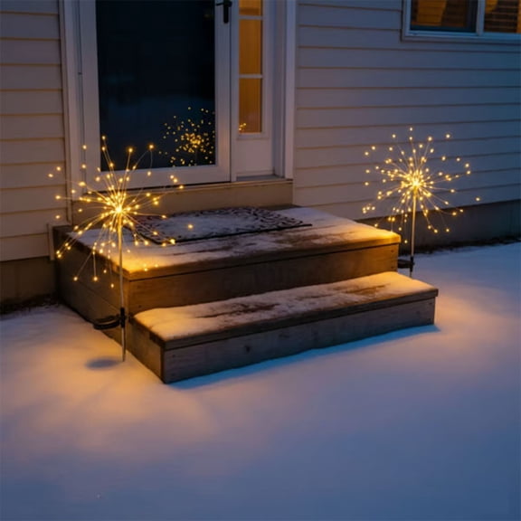 Solar Garden Stake Firework Lights, 8 Modes 120 Leds (340 Lights) Decorative Landscape Lighting For Yard Patio Christmas Xmas Outdoor Indoor Use