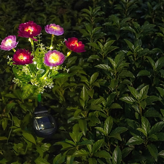 Solar Garden Stake Lights IP65 Waterproof Warm LED Solar Flower Pathway Lights Auto Dusk To Dawn Decorative Landscape Lighting for Yard Lawn Patio Flower Bed