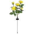 thumbnail image 1 of Solar Garden Stake Lights, Rose Flowers Lights LED Yellow Solar Stake Lights with 5 Roses Waterproof for Garden, Yard, Christmas Pathway, Grave Decor(1 Pack-Yellow), 1 of 9