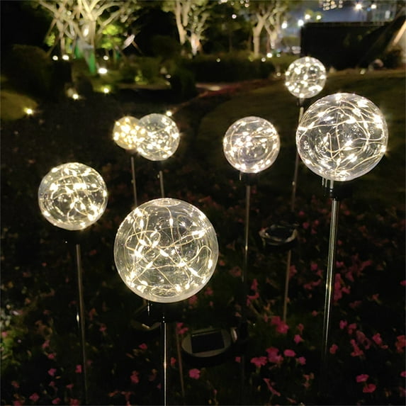Solar Garden Stake Lights with 20 LEDs | 4-Color or Warm White | Auto On/Off & IP65 Waterproof | Decorative for Yard, Patio, Walkway | 1-Pack