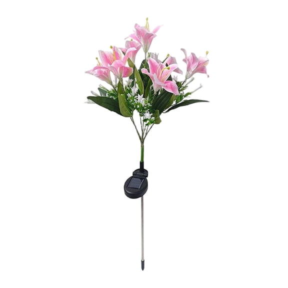 Solar Garden Stake Lily Flower Lights - LED Outdoor Decorations for Garden Lawn and Pathway, Solar Energy Design Night Light for Decor, Solar Lights Outdoor for Yard Patio