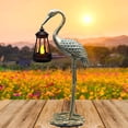thumbnail image 1 of Solar Garden Statue Crane Figurine, Outdoor Hanging Solar Lanterns, Blue Heron Sculpture Statue for Patio, Yard, Lawn, Porch, Garden Decor for Outside Gifts for Christmas Mom, Women, Mother's Day, 1 of 7