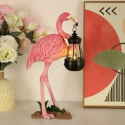 Solar Garden Statue Flamingo Figurine- Garden Art with Solar Lantern, Loving Flamingo for Patio,Balcony,Yard, Lawn-Unique Housewarming Gift for Garden Mom Grandma
