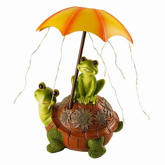 Solar Garden Statue Turtle Frog Outdoor Statue Garden Turtle Statue Lawn Decoration Art Housewarming Gift