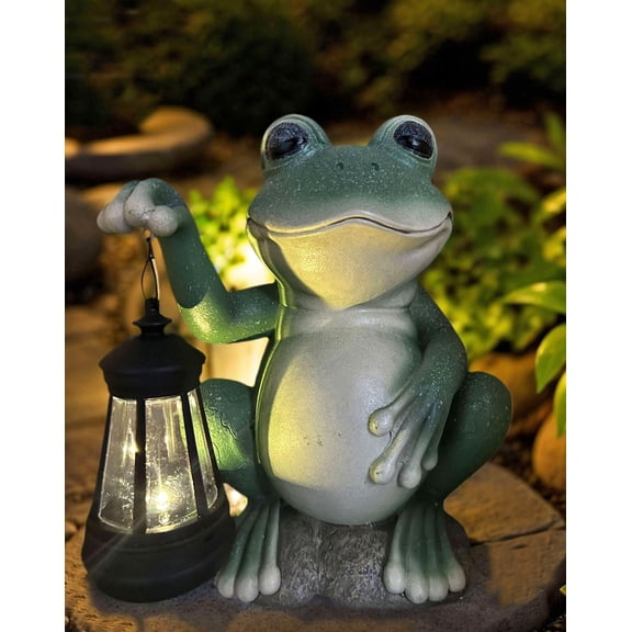 Solar Garden Statues Outdoor Decor- Yard Decorations for Patio, Balcony, Backyard, Lawn Ornaments - Rabbit Figurines with LED Light- Unique Birthday House Warming Gifts for Women, Mom, Grandma