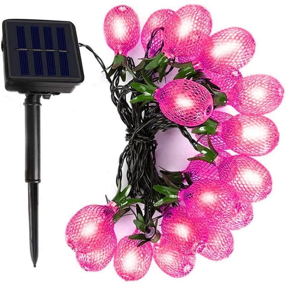 Solar Garden String Lights, 4M 20LED Pineapple Light String Solar Metal Pineapple String Fairy Lights Waterproof