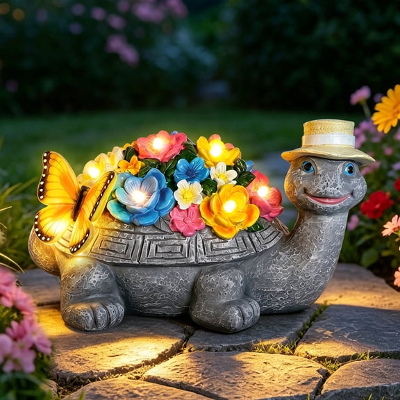 OUTONLIFE Solar Garden Turtle Statue with LED Lights,Garden Outdoor StatuesLawn Decor Tortoise Figurine for Patio,Patio,Lawn,Porch,Ideal Gift for Women,Animal Lovers,Birthday Gifts