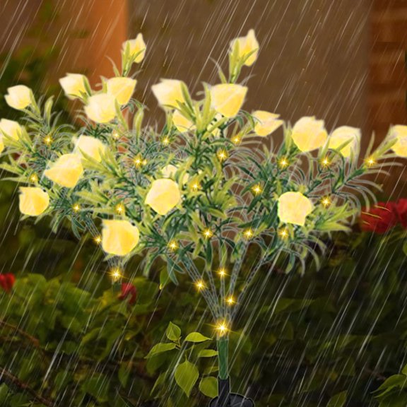 Solar Gardenia Flowers Outdoor Light - LED Decorative Lighting for Patio Terrace and Garden Evening Atmosphere Creation
