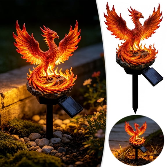 Solar Gargoyle Garden Stake Light, Resin, For Gardens, Walkways, Flower Beds, Outdoor LED Yard Decor