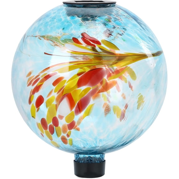 Solar Gazing Ball Glass Reflective Garden Globe Solar Orb Gazing Ball Ornament for Garden Yard Home Table Outdoor Decoration Blue