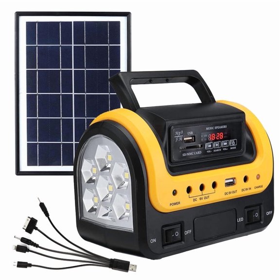 Solar Generator - Portable with Panel, Solar Power Generators Station Flashlight, Emergency Powered for Home Use Camping Hunting Emergency(Yellow)