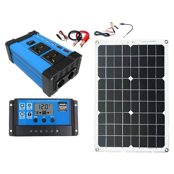 Solar Generator System,300W 12V to 220V Inverter 18W 18V Solar Panel with  Controller for Power - Walmart Business Supplies