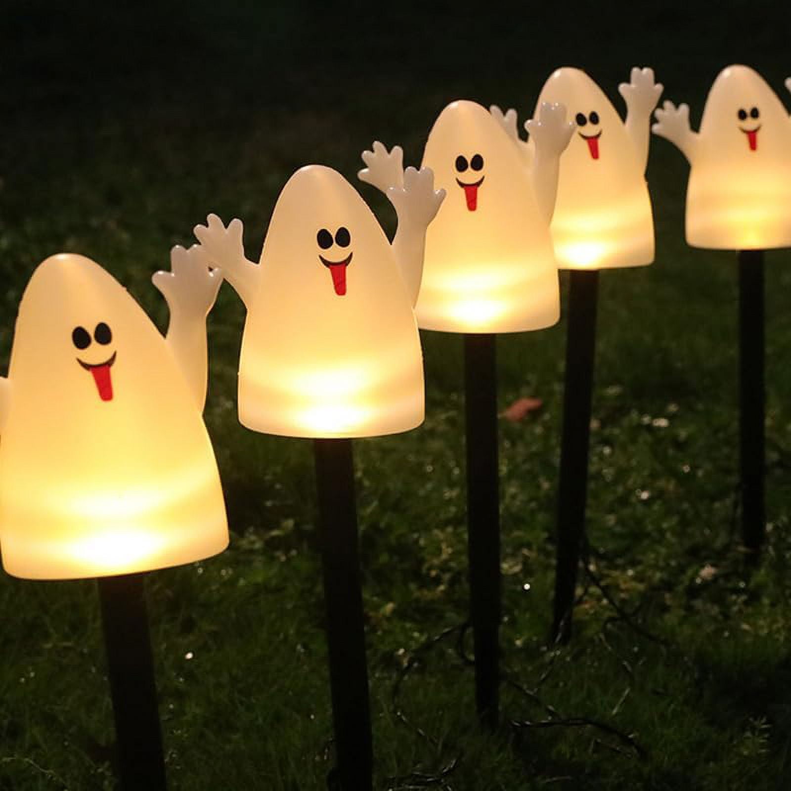 Solar Ghost Garden LED Stake Lights for Halloween Decorations Outdoor