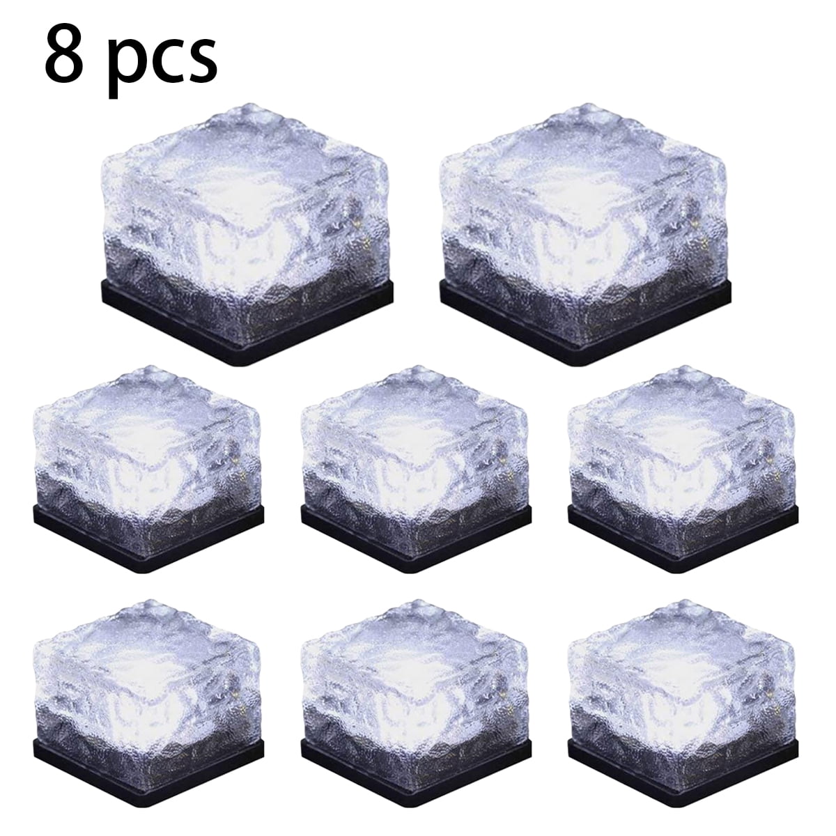 Solar Glass Brick Light Crystal Brick Stone Garden Solar Ice Cube