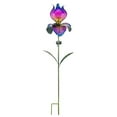 thumbnail image 1 of Solar Glass Flower Garden Stake - Fuchsia Iris, 1 of 1