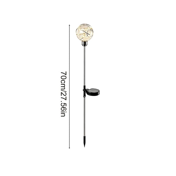 Solar Globe Garden Stake Lights, 27.5" Stainless Steel Colorful LED String Light Post, Waterproof Outdoor Indoor Decorative Lamp for Yard Pathway Patio Lawn