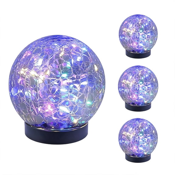 Solar Globe Lights 4 Pack Glass Ball Lights Outdoor Waterproof Solar Balls Lights Multicolor Garden Lawn Backyard