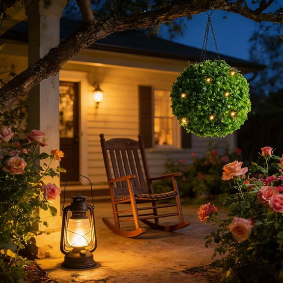 Solar Glowing Grass Ball Light, 13.4x5.5in Outdoor Artificial LED Lawn Decor for Garden Courtyard Pathway