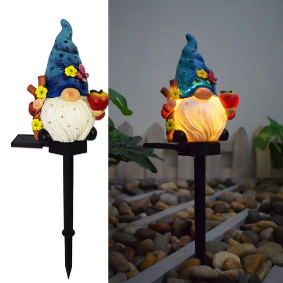 Solar Gnome Garden Lights,Gnome Statues with Solar Lights Outdoor Solar Powered Pathway Lights for Spring Garden Lawn Patio Yard Decoration Gifts for Mom Grandma
