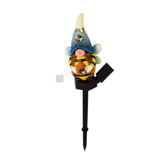 Solar Gnome Garden Stake Lights, Honey Bee Gnomes Outdoor Decoration Pathway Lamp for Yard Front Porch Lawn