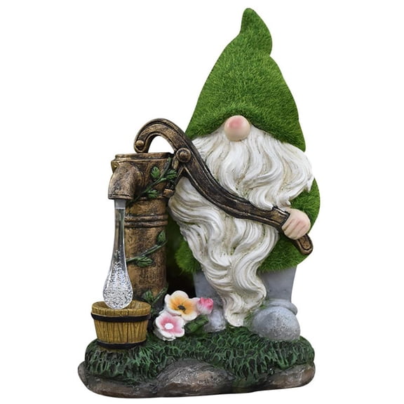 Solar Gnomes Garden Statues,Resin Figurine with Solar LED Lights,Outdoor Gnomes Sculpture Statue,Yard Art Decorations for Yard Patio Lawn Ornaments,Gardening Gifts