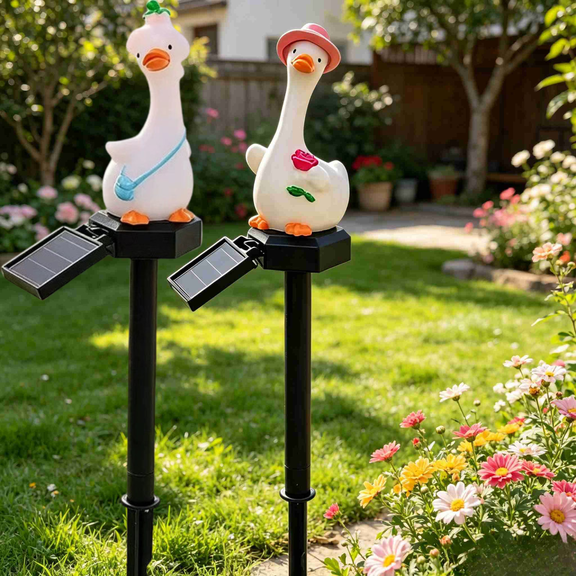 Solar Goose Garden Stake Lights LED Outdoor Decorative Waterproof Solar Landscape Lighting for Yard Lawn Patio Path Walkway Garden Decor