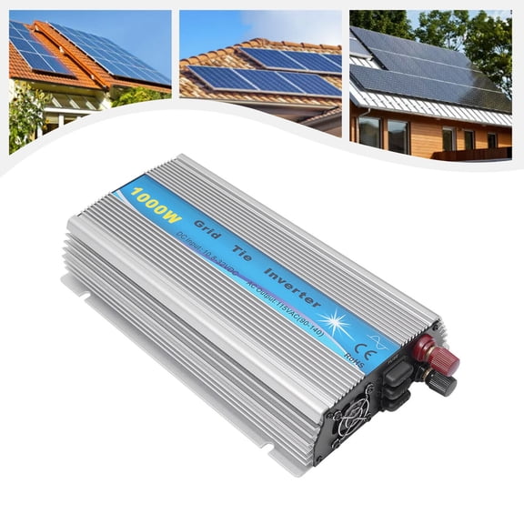 Solar Grid Tie Inverter, 1000W GTI Pure Sine Wave Inverter for 18V Solar Panel, 15.5-22V MPPT, for Home Grid-Tied Solar System