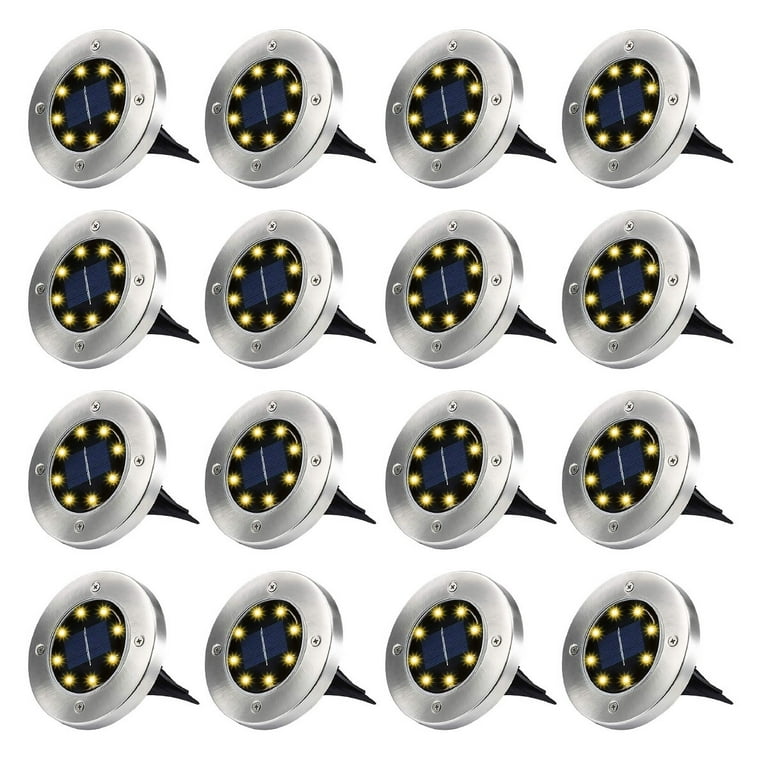 Solar Ground Lights, 8 LED Solar Disk Lights Outdoor Waterproof for Garden Yard Patio Pathway Lawn Driveway Walkway- Warm White (8 Pack) Solar Ground Lights, 8 LED Solar Disk Lights Outdoor Waterproof for Garden Yard Patio Pathway Lawn Driveway Walkway- Warm White (8 Pack)