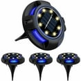 thumbnail image 1 of Solar Ground Lights, 8 LED Disk Lights Solar Powered Waterproof In-Ground Lights For Garden, Lawn, Pathway, Yard (Warm+Blue) (4pcs), 1 of 4