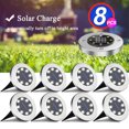 thumbnail image 1 of Solar Ground Lights,8 LED Solar Garden Lights Disk Lights Outdoor Waterproof Landscape Lights for Yard Walkway Patio Lawn Driveway Decoration (8 Pcs White), 1 of 9