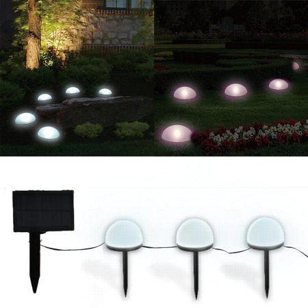 Solar Ground Lights, Bright Solar Half Ball Shaped Light Lawn Lamp 5 LED Plastic Waterproof Solar Lights Pathway