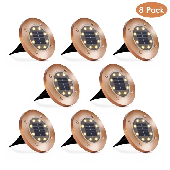 Solar Ground Lights, LEDs Outdoor Solar Disk Lights, Waterproof Mini Solar Powered Pathway Lights, Flat Landscape Lighting for Garden Walkway Driveway Patio Yard