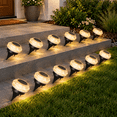 Solar Ground Lights Outdoor 12 Pack Flat Pathway - Walmart.com
