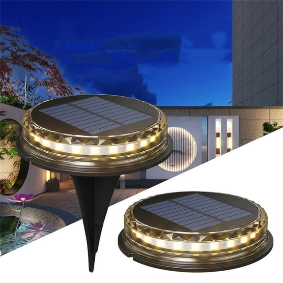 Solar Ground Lights | Waterproof Outdoor LED Landscape Pathway Fixtures | 17 LED | 640 Lumens | 600mAh Rechargeable Battery | Stainless Steel & ABS | Light Sensor | 13.5 x 12cm | 1 Pack
