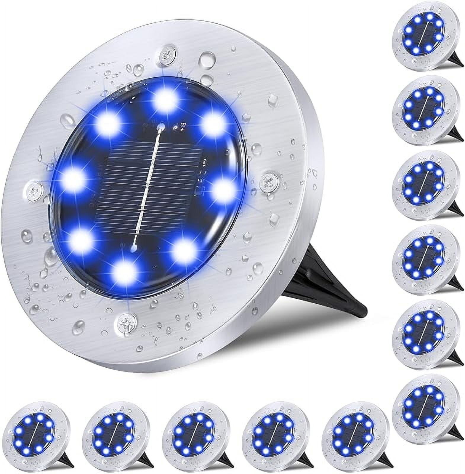 Solar Ground Lights, Waterproof Solar Garden Lights, Upgraded Outdoor Garden Waterproof Bright in-Ground Lights, Landscape Lights for Pathway,Yard,Deck,Lawn,Patio,Walkway (16 Pack Warm Light)
